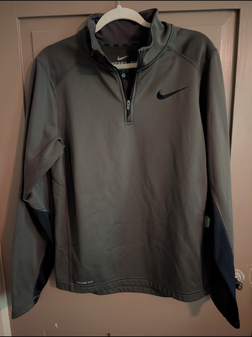 Nike Men’s Olive Green Dri-FIT Quarter-Zip Jacket - Size Medium